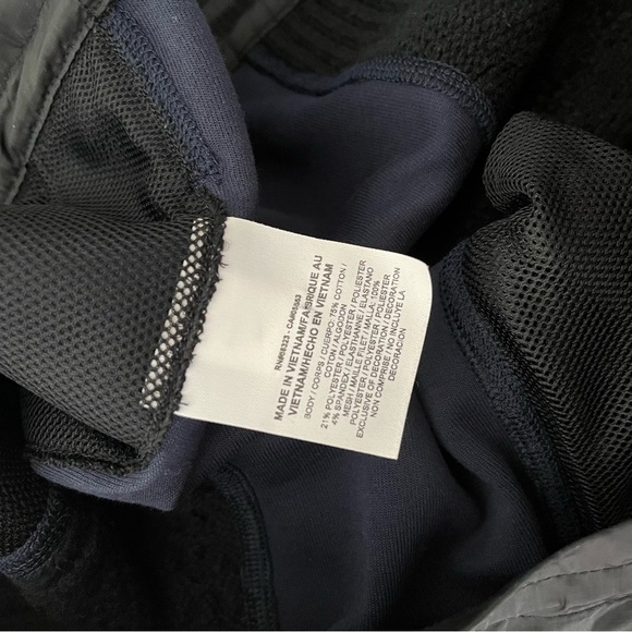NIKE x SACAI sz S Tech Fleece Sweatshirt Sweater Navy Blue Black Split Cable - Picture 3 of 14